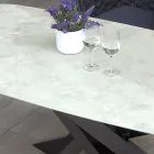 Masa de exterior cu baza din aluminiu si blat laminat HPL de 12 mm - Zefiro Viadurini