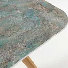 Masa de exterior cu baza din lemn si blat din ceramica Santos - Infinity Viadurini