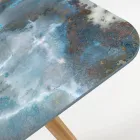 Masa de exterior cu baza din lemn si blat din ceramica Thunderstorm - Infinity Viadurini