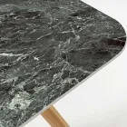 Masa de exterior cu baza din lemn si blat ceramica verde France - Infinity Viadurini