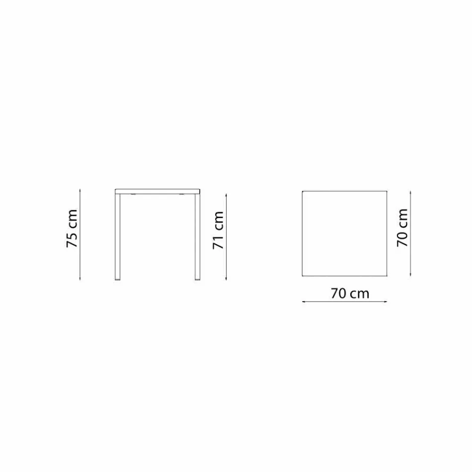 Masă modernă din metal, pătrată, în aer liber, pătrată fabricată în Italia - Aila Viadurini