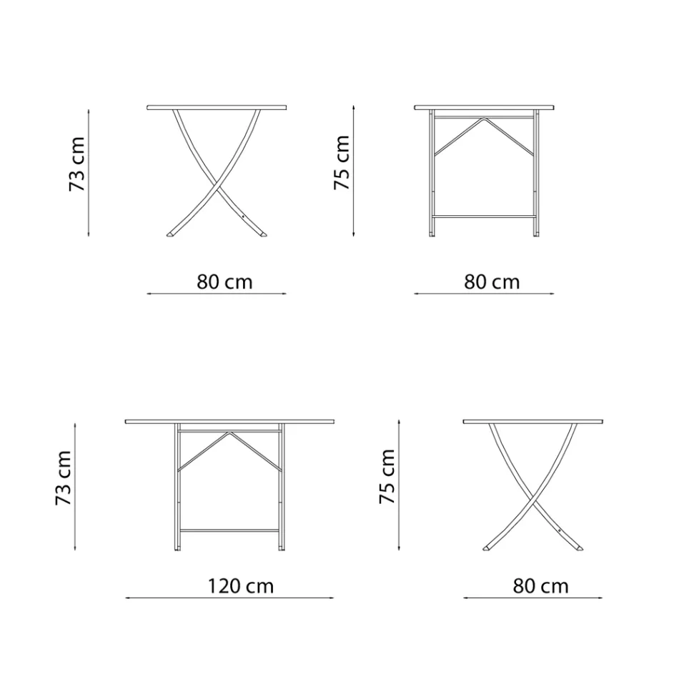 Masa de exterior din otel galvanizat fabricata in Italia - Blair Viadurini