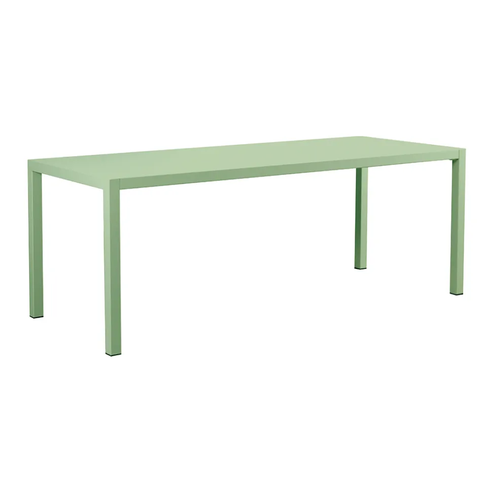 Masa de exterior dreptunghiulara din otel galvanizat fabricata in Italia - Azul Viadurini