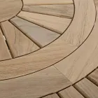 Masa de exterior din lemn de tec cu blat central pivotant, Homemotion - Dimitris Viadurini