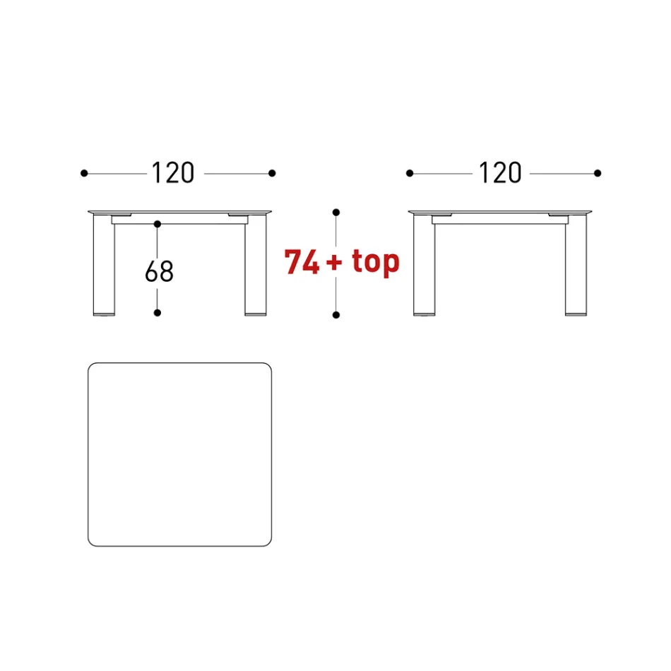 Masa de exterior Hpl Blat sau Ceramica Made in Italy - Plinto by Varaschin Viadurini