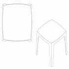 Masă pătrată în aer liber din Vondom din polipropilenă, design Viadurini