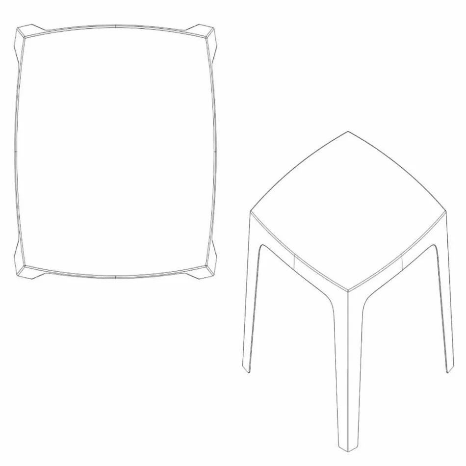 Masă pătrată în aer liber din Vondom din polipropilenă, design Viadurini