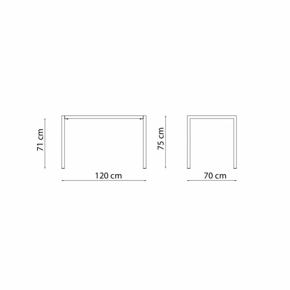 Masă în aer liber dreptunghiulară din metal pentru exterior, realizată în Italia - Binda Viadurini