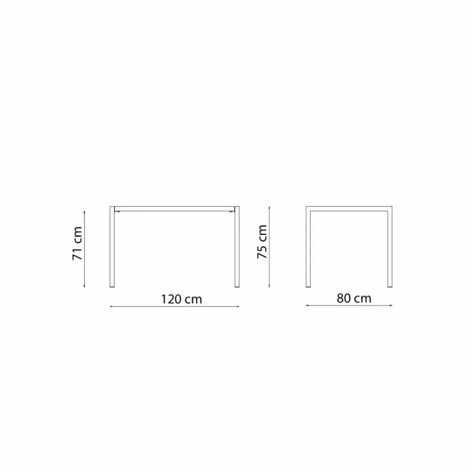Masă în aer liber dreptunghiulară din metal pentru exterior, realizată în Italia - Binda Viadurini