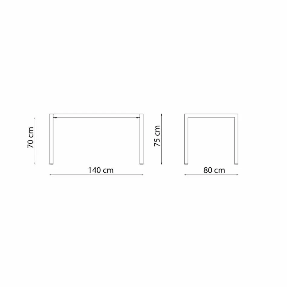 Masă în aer liber dreptunghiulară din metal pentru exterior, realizată în Italia - Binda Viadurini