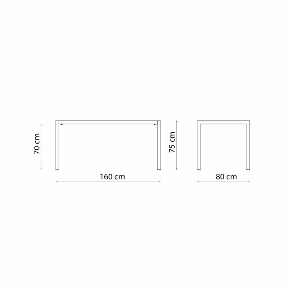 Masă în aer liber dreptunghiulară din metal pentru exterior, realizată în Italia - Binda Viadurini