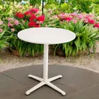 Masă rotundă de exterior cu diametrul de 75 cm din aluminiu bej - Brisea Viadurini