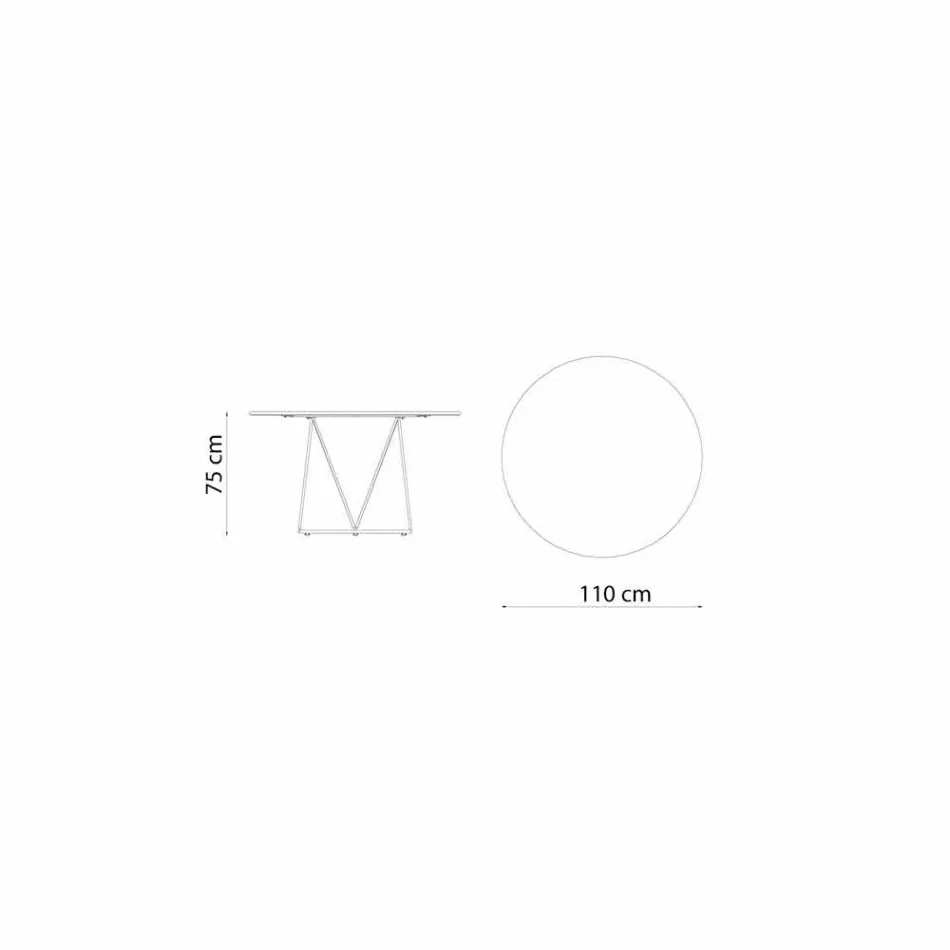 Masă rotundă modernă în aer liber din metal vopsit fabricat în Italia - Ibra Viadurini