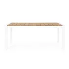 Masa de gradina 180x90 cm cu baza din aluminiu si blat din teak - Mean Viadurini