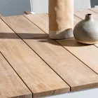 Masa de gradina 180x90 cm cu baza din aluminiu si blat din teak - Mean Viadurini