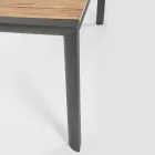 Masa de gradina 180x90 cm cu baza din aluminiu si blat din teak - Mean Viadurini