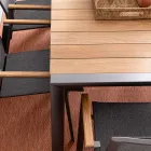 Masa de gradina 180x90 cm cu baza din aluminiu si blat din teak - Mean Viadurini
