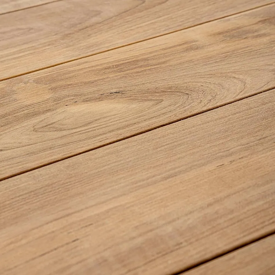 Masa de gradina 180x90 cm cu baza din aluminiu si blat din teak - Mean Viadurini