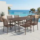 Masă de grădină din plasă metalică 180 cm, fabricată în Italia - Lirion Viadurini