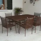 Masă de grădină din plasă metalică 180 cm, fabricată în Italia - Lirion Viadurini