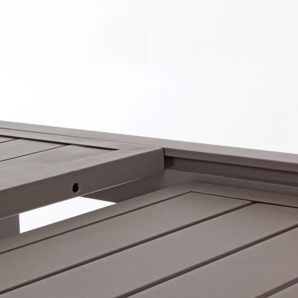 Masa de gradina extensibila pana la 240 cm din aluminiu alb sau taupe - Franz Viadurini