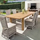 Homemotion - Masă de grădină extensibilă de lemn Hunter Teak până la 250 cm Viadurini