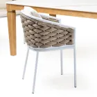 Masa de gradina cu 4 scaune din aluminiu si tesut - Artes Viadurini