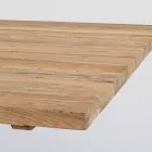 Masă de grădină cu blat în lemn de tec de Homemotion - Cowen Design Viadurini