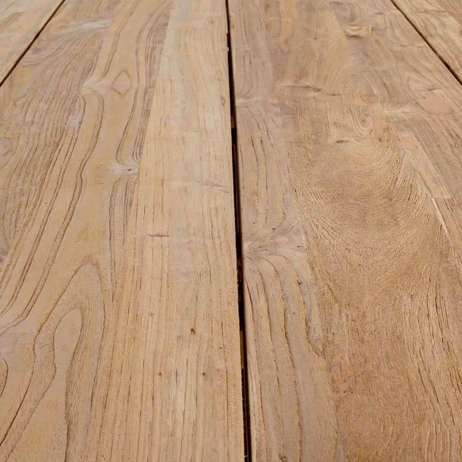 Masă de grădină cu blat în lemn de tec de Homemotion - Cowen Design Viadurini