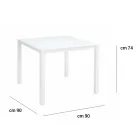 Masa de gradina cu structura din aluminiu vopsit si blat din sticla - Salim Viadurini