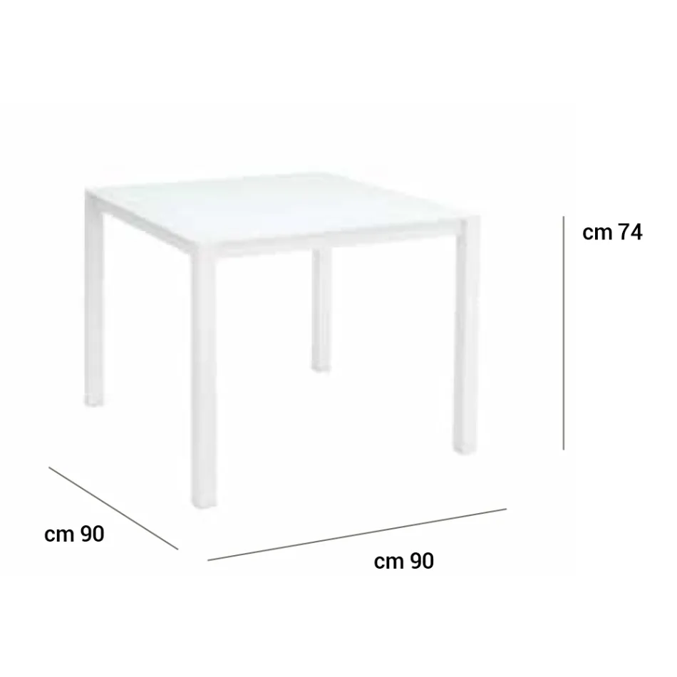 Masa de gradina cu structura din aluminiu vopsit si blat din sticla - Salim Viadurini