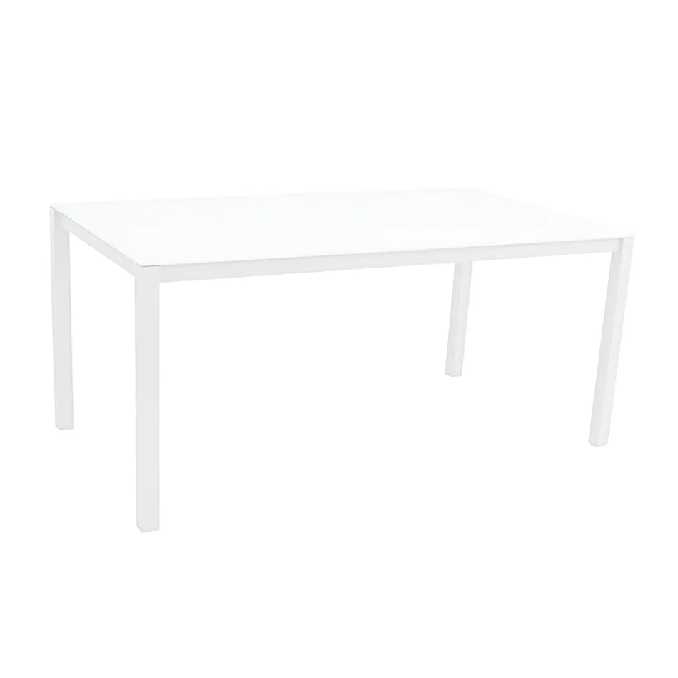 Masa de gradina cu structura din aluminiu vopsit si blat din sticla - Salim Viadurini