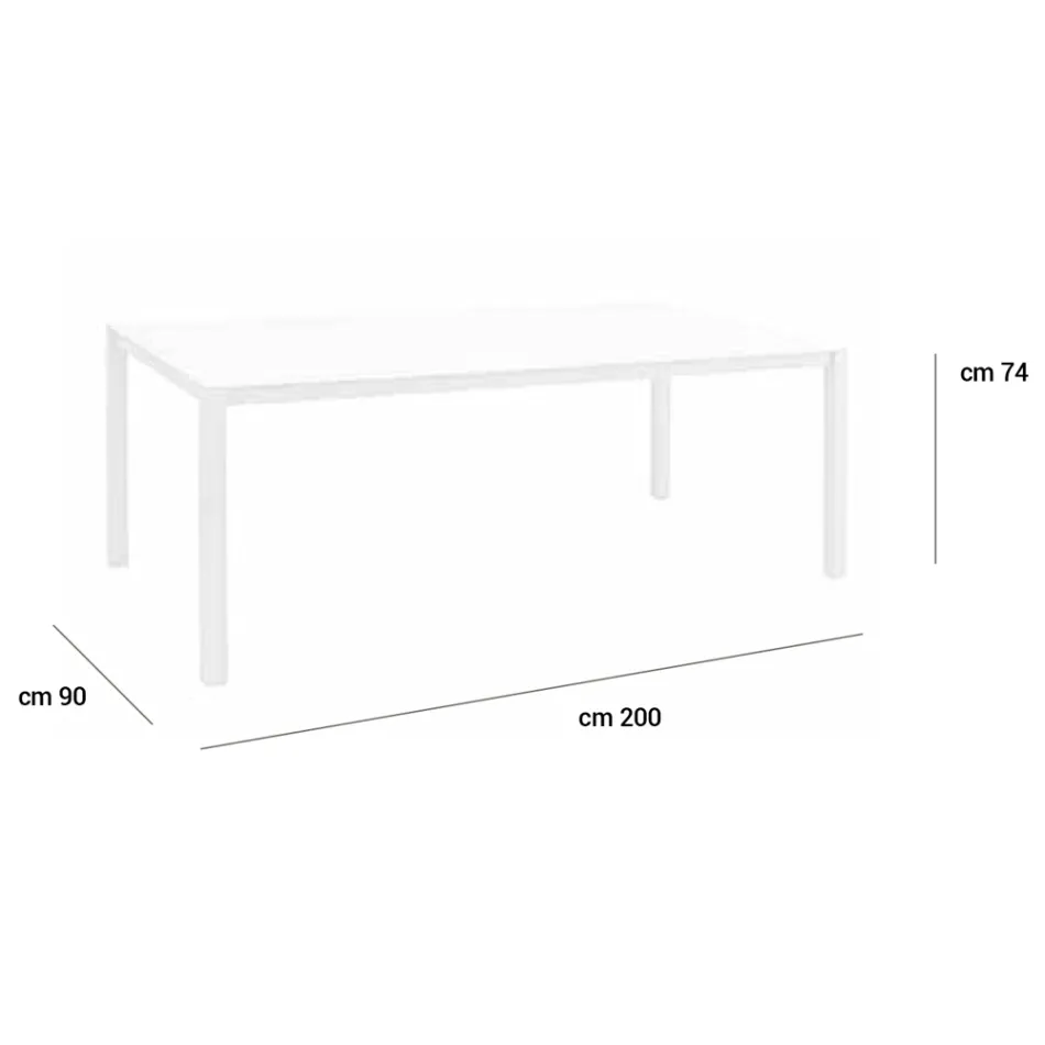 Masa de gradina cu structura din aluminiu vopsit si blat din sticla - Salim Viadurini
