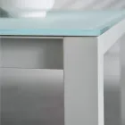 Masa de gradina cu structura din aluminiu vopsit si blat din sticla - Salim Viadurini