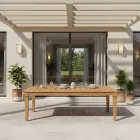 Masa de gradina cu structura din teak natural periat - Artes Viadurini
