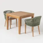 Masa de gradina cu structura din teak natural periat - Artes Viadurini
