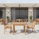 Masa de gradina cu structura din teak natural periat - Artes Viadurini