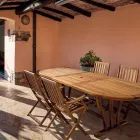 Masa de gradina cu design extensibil pana la 200 cm ovala din lemn - Roxen Viadurini