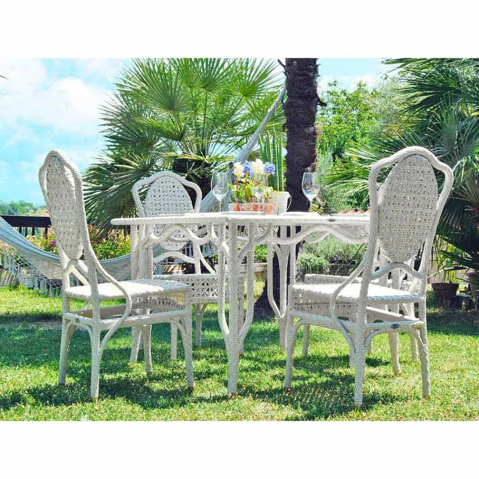 Tabel cu un design de top din sticlă grădină Romeo, realizate manual Viadurini