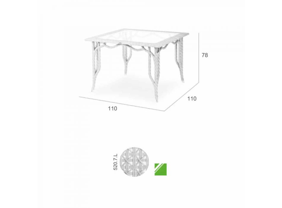 Tabel cu un design de top din sticlă grădină Romeo, realizate manual Viadurini