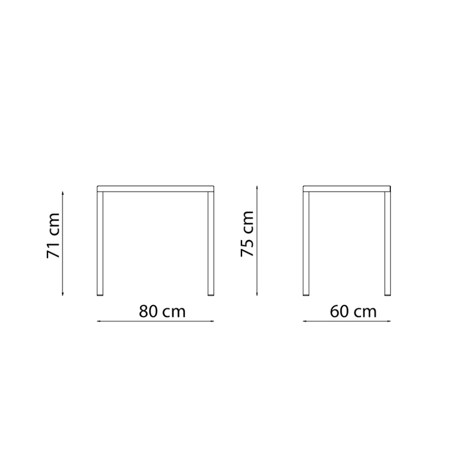 Masa de gradina dreptunghiulara din otel galvanizat Made in Italy - Azul Viadurini