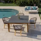 Masa de gradina din Teak natural si blat din ceramica - Artes Viadurini