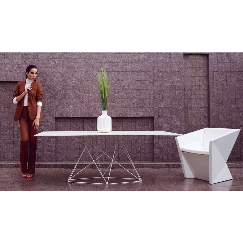 Mese de grădină moderne din polipropilenă și oțel inoxidabil Faz Vondom Viadurini