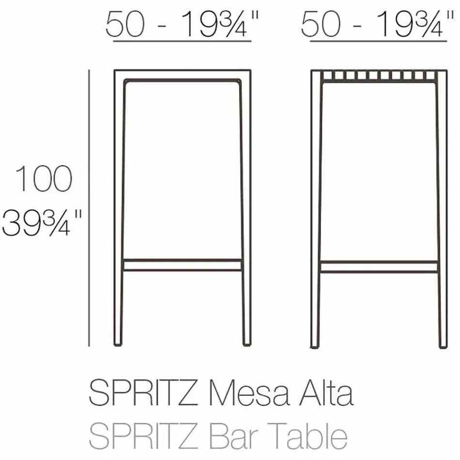 Spritz masă de grădină de Vondom în polipropilenă și fibră de sticlă Viadurini