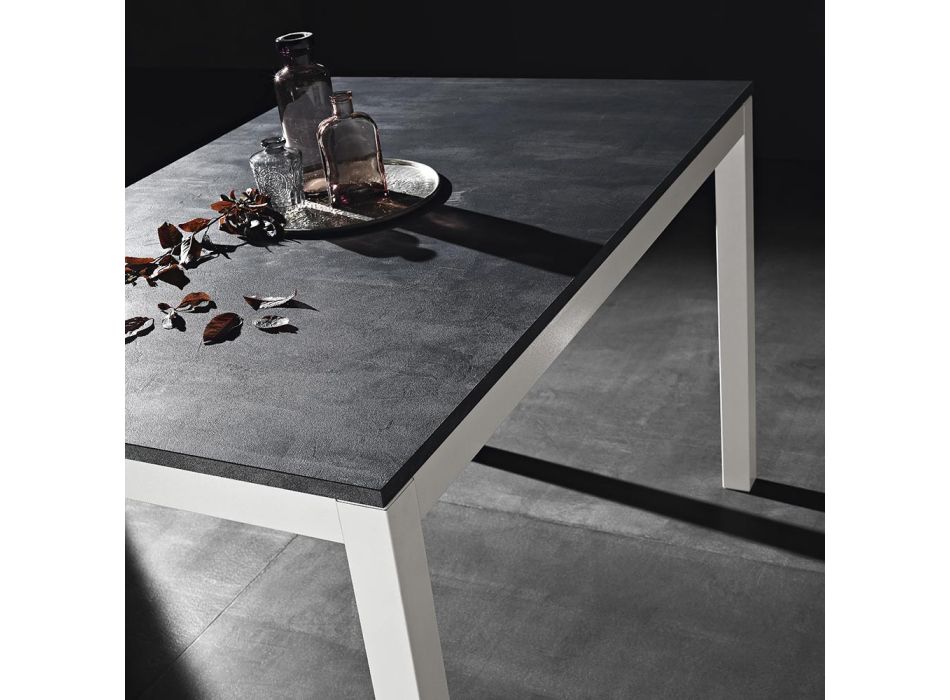 Masa de sufragerie din metal extensibila pana la 180 cm Made in Italy - Beatrise Viadurini
