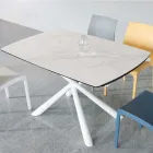 Masă extensibilă (200/230 cm) din sticlă ceramică și metal - Naisha Viadurini