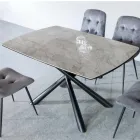 Masă extensibilă (200/230 cm) din sticlă ceramică și metal - Naisha Viadurini