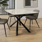 Masă extensibilă (200/230 cm) din sticlă ceramică și metal - Naisha Viadurini