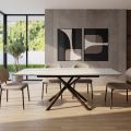 Masă extensibilă (200/230 cm) din sticlă ceramică și metal - Naisha