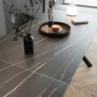 Masă extensibilă (200/230 cm) din sticlă ceramică și metal - Naisha Viadurini
